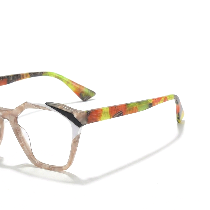 Acetate Cat Eye Optical Glasses Frame – Irregular Square Large Face