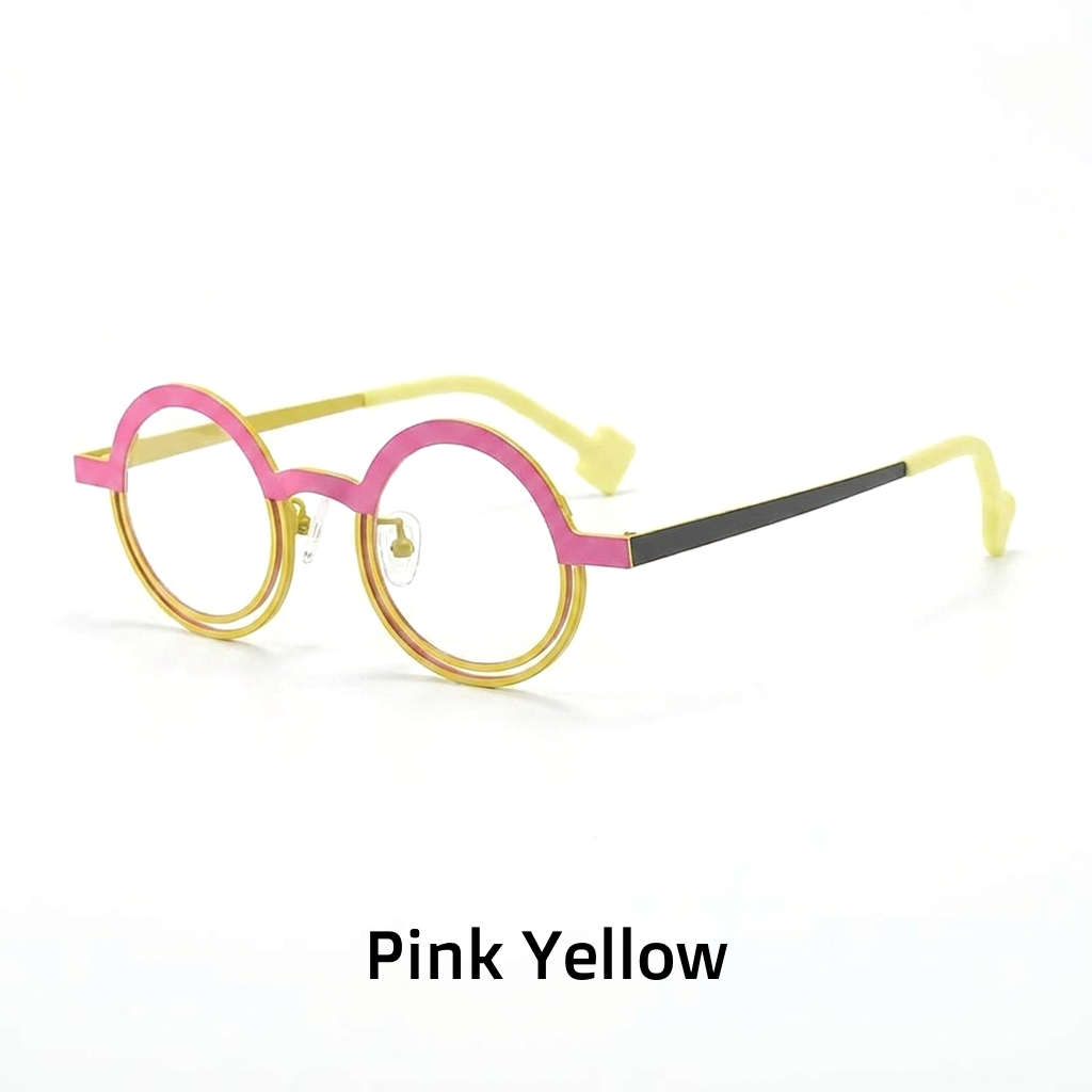 Two-Tone Titanium Round Optical Frames – Retro Unisex