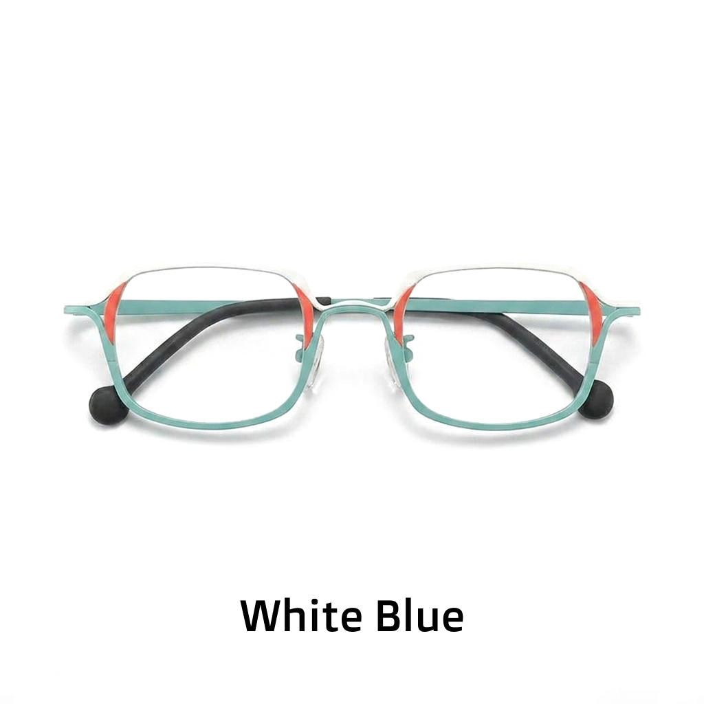 Two-Tone Titanium Square Optical Frames