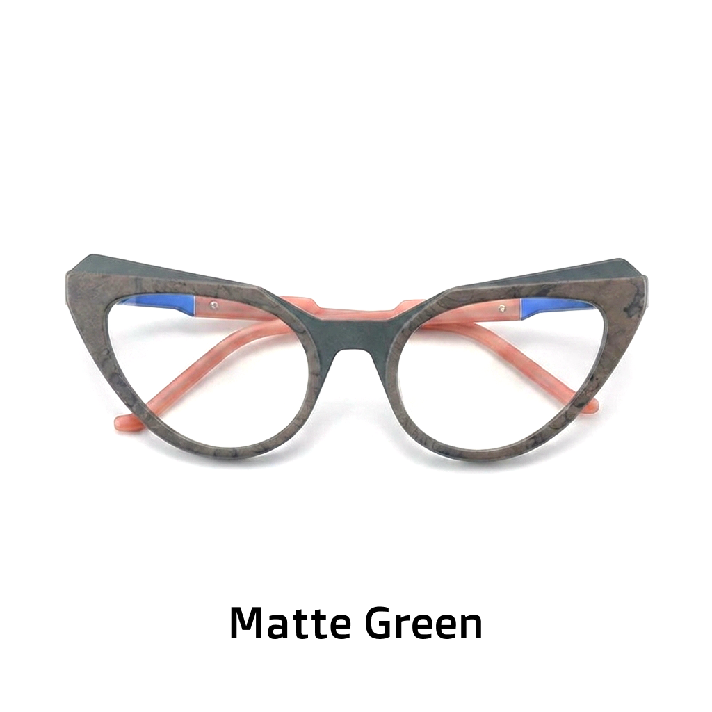 Montature per occhiali da vista da vista in acetato Cat Eye multicolore