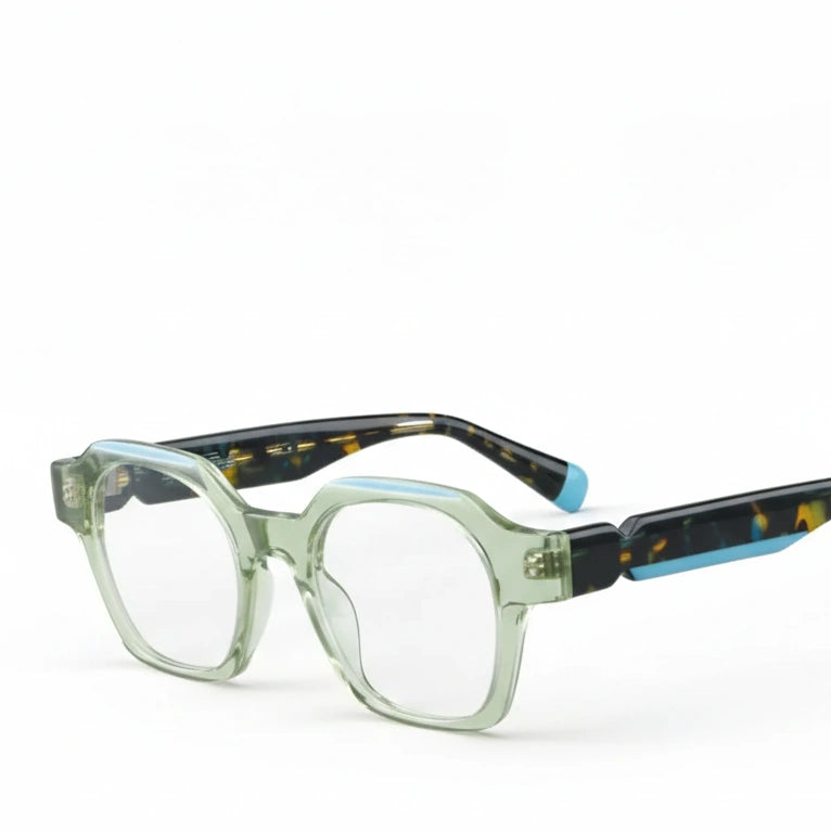 Retro Square Acetate Eyeglass Frames - Unisex Optical Prescription Glasses