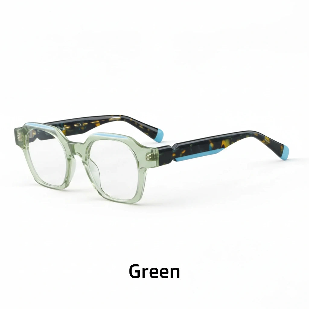 Retro Square Acetate Eyeglass Frames - Unisex Optical Prescription Glasses