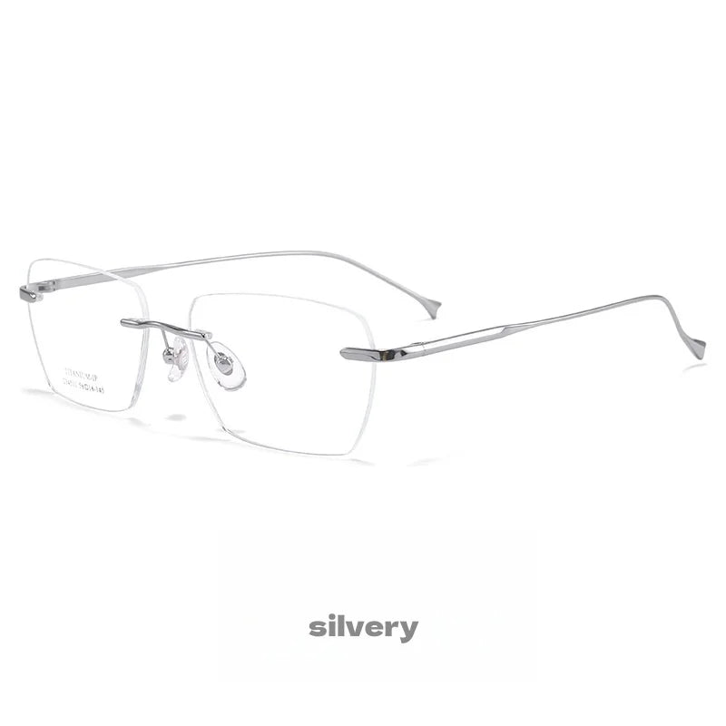 Pure Titanium Frameless Eyeglasses - Ultra Light Polygonal Optical Frames