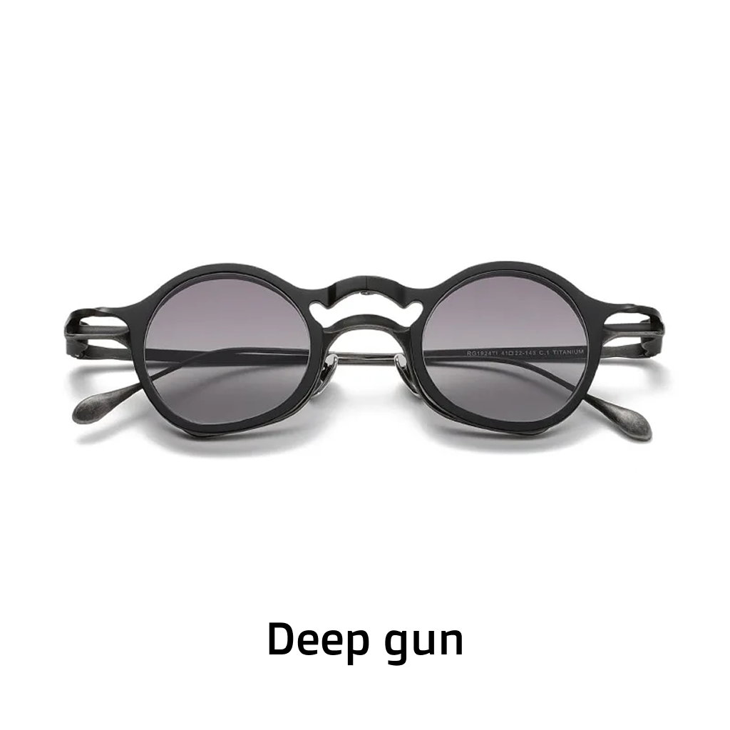 Titanium Round Optical Frames with Magnetic Clip-On Sunglasses – Unisex