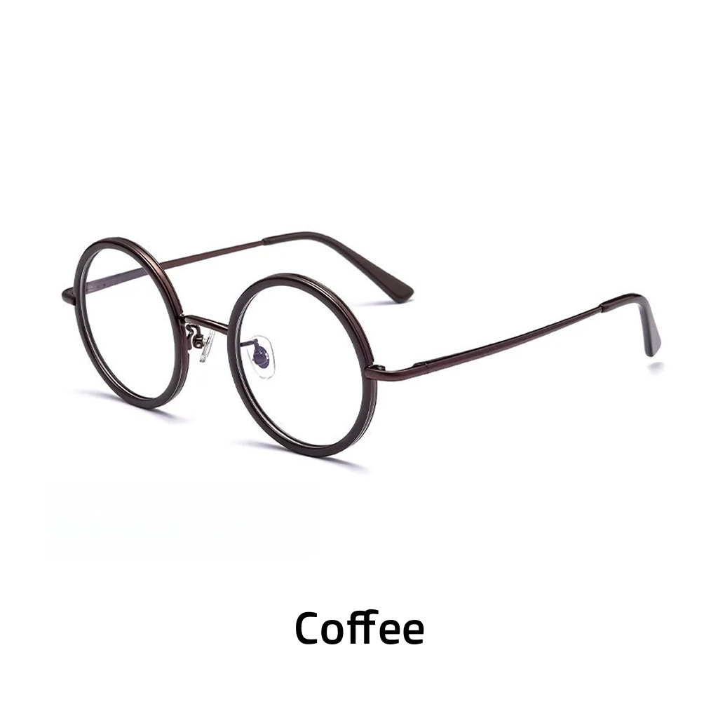 Retro Round Metal Prescription Eyeglasses