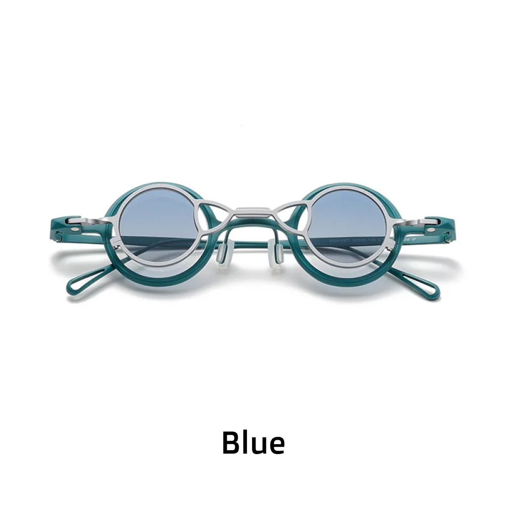 Titanium Optical Frame with Magnetic Polarized Clip-On — Round