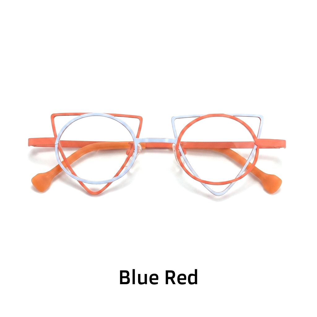 Titanium Cat Eye Optical Glasses Frame – Two-Tone Retro Niche Lightweight Unisex
