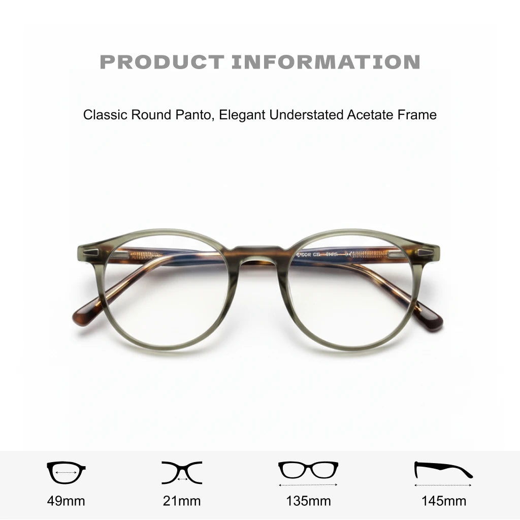 Retro Round Optical Eyeglass Frame - Ultra Light TR Unisex Prescription Glasses
