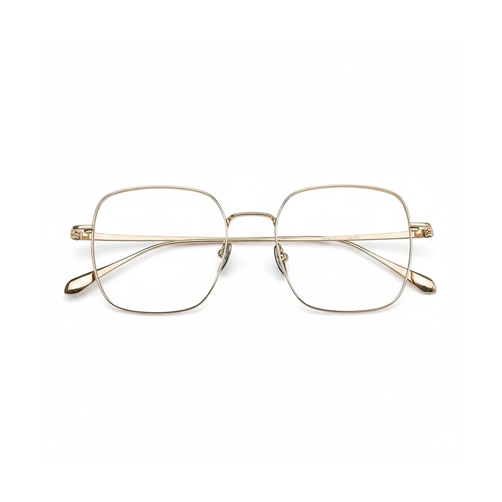Retro Polygonal Titanium Eyeglass Frame - Unisex Optical Prescription Glasses