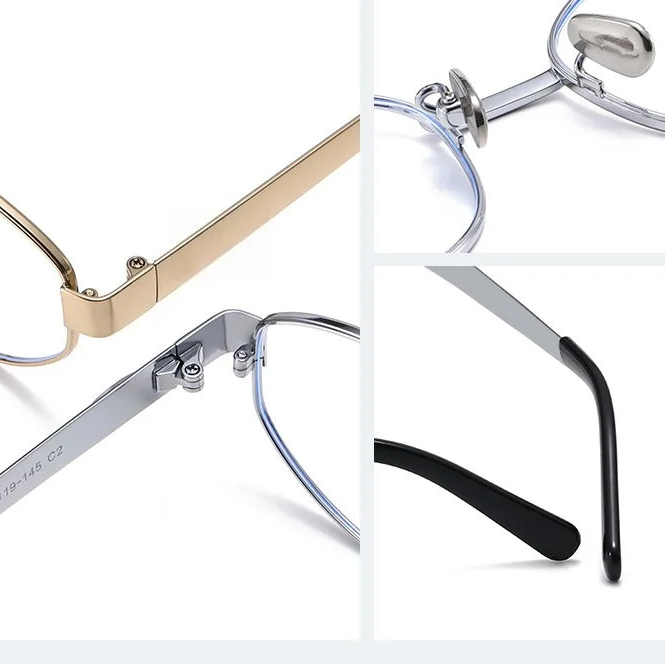 Ovaler Retro-Titan-Brillenrahmen – optische Anti-Blaulicht-Brille