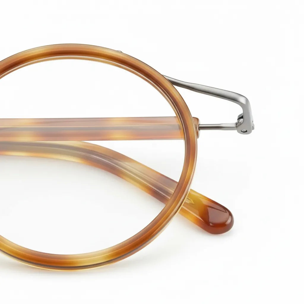 Retro Round Titanium Eyeglass Frames - Ultra Light Optical Prescription Glasses