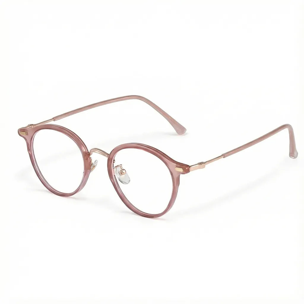 TR90 Metal Round Eyeglass Frames - Retro Optical Prescription Glasses