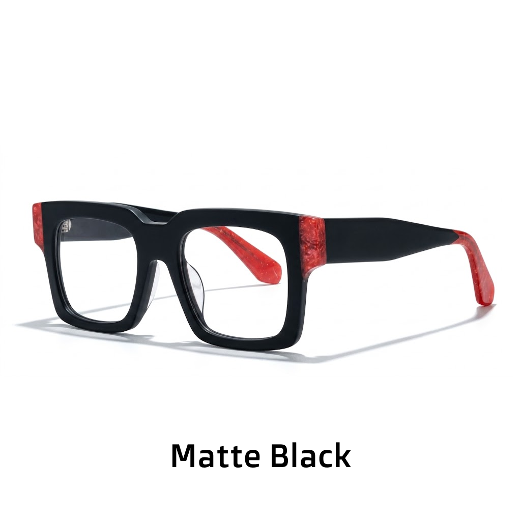Quadratische optische Brillengestelle aus Acetat – Dicker, breiter Rand, Unisex