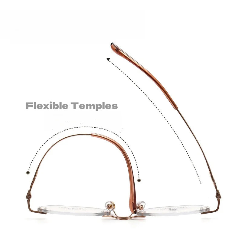 Titanium Cat-Eye Frameless Glasses with Blue Light Protection