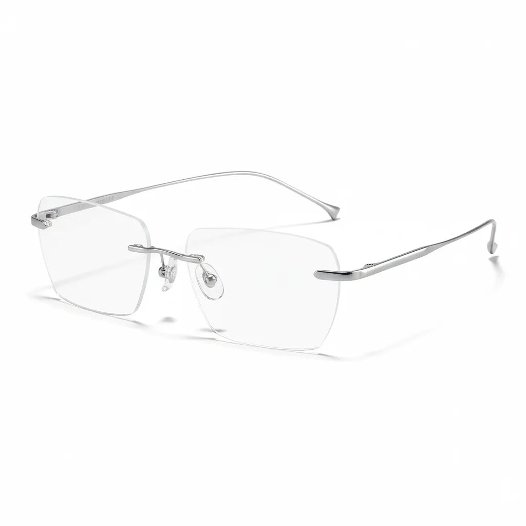 Pure Titanium Frameless Eyeglasses - Ultra Light Polygonal Optical Frames