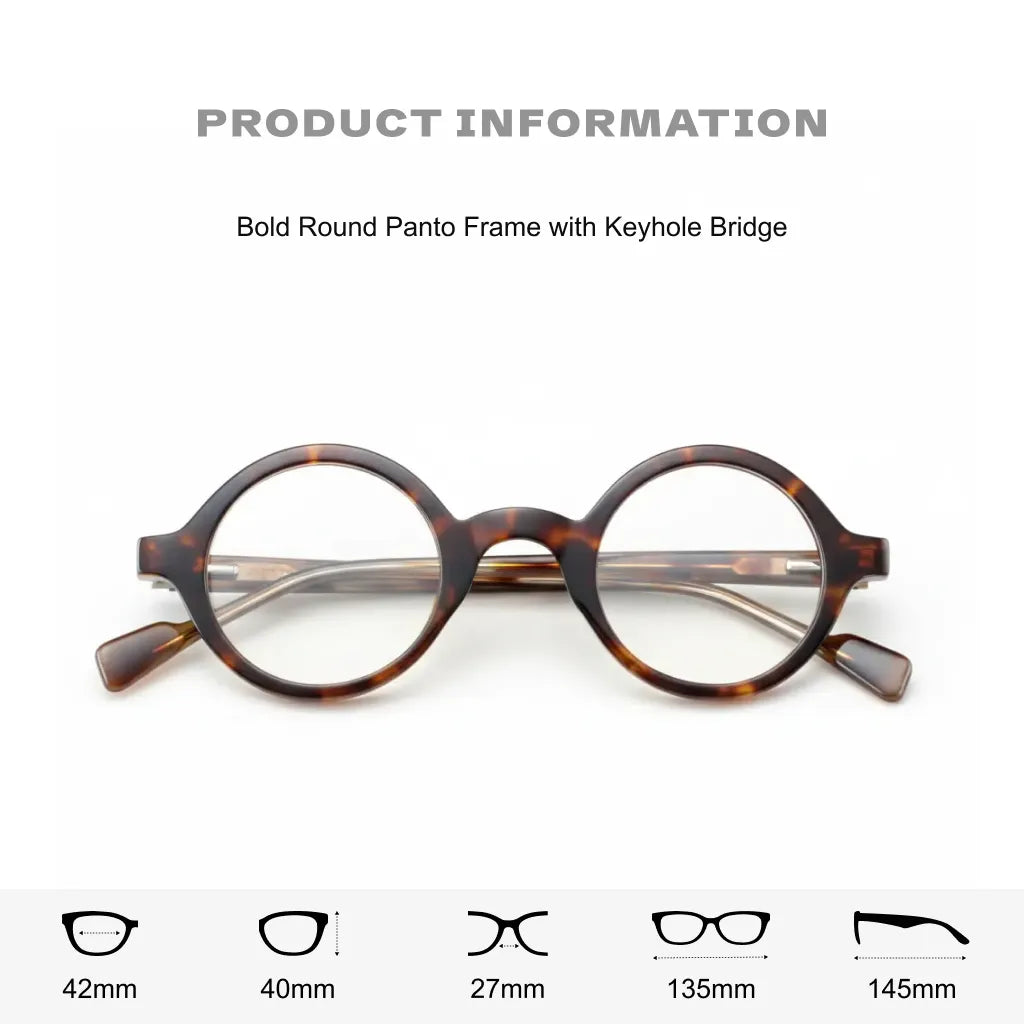 Retro Round Eyeglass Frame - Ultra Light Optical Prescription Glasses