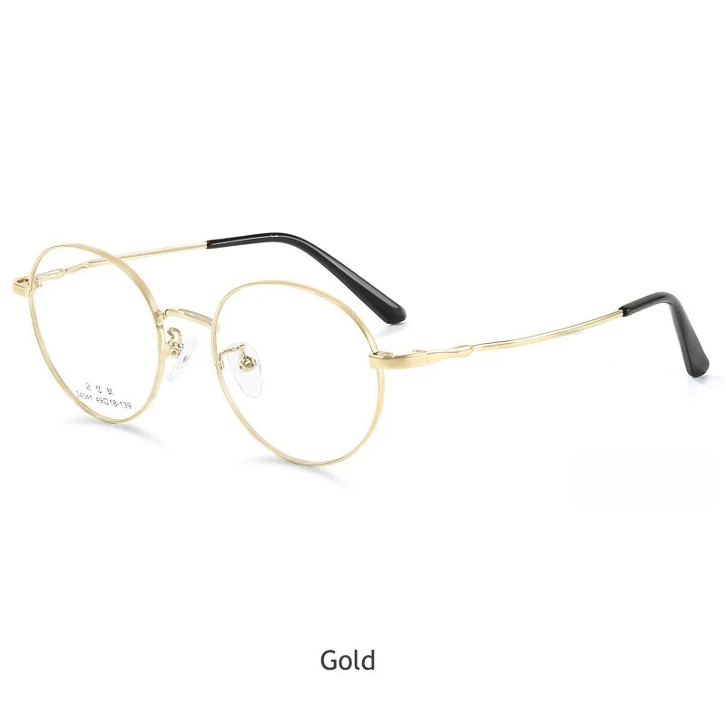 Memory Titanium Eyeglass Frame - Ultra Light Retro Round Optical Prescription Glasses