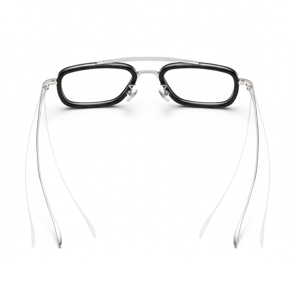 Titanium Retro Double Beam Optical Eyeglasses Frame – Unisex Prescription