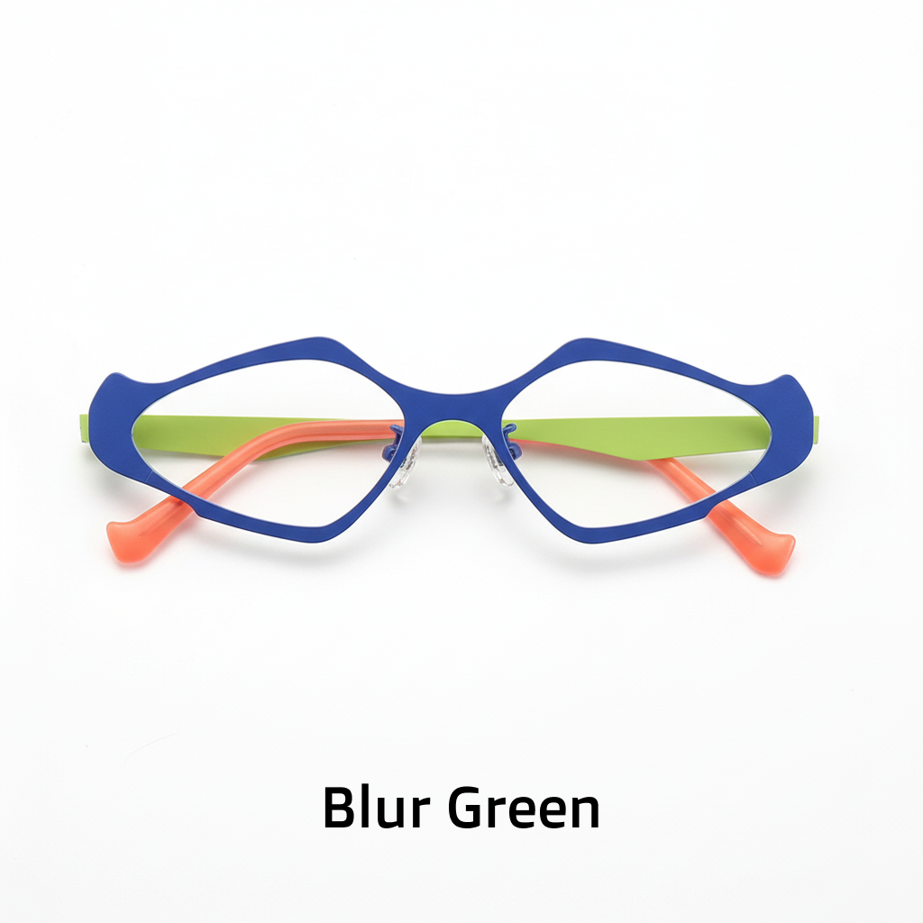 Titanium Cat Eye Polygon Eyeglass Frames