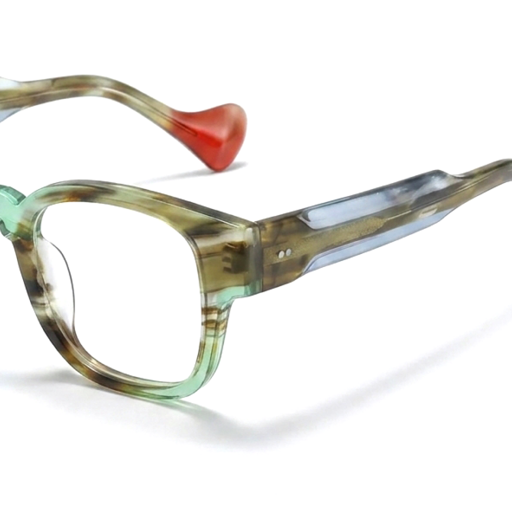 Occhiali con montatura quadrata di design letterario di moda Cornice personalità tendenza di nicchia vetro da prescrizione di marca di lusso retrò multicolore