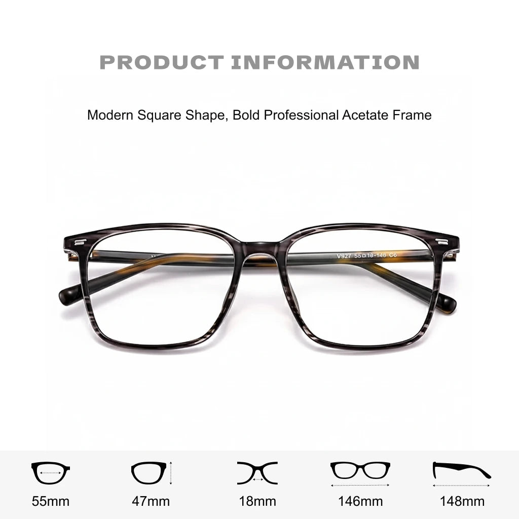 Square Metal Eyeglass Frames - Unisex Optical Prescription Glasses