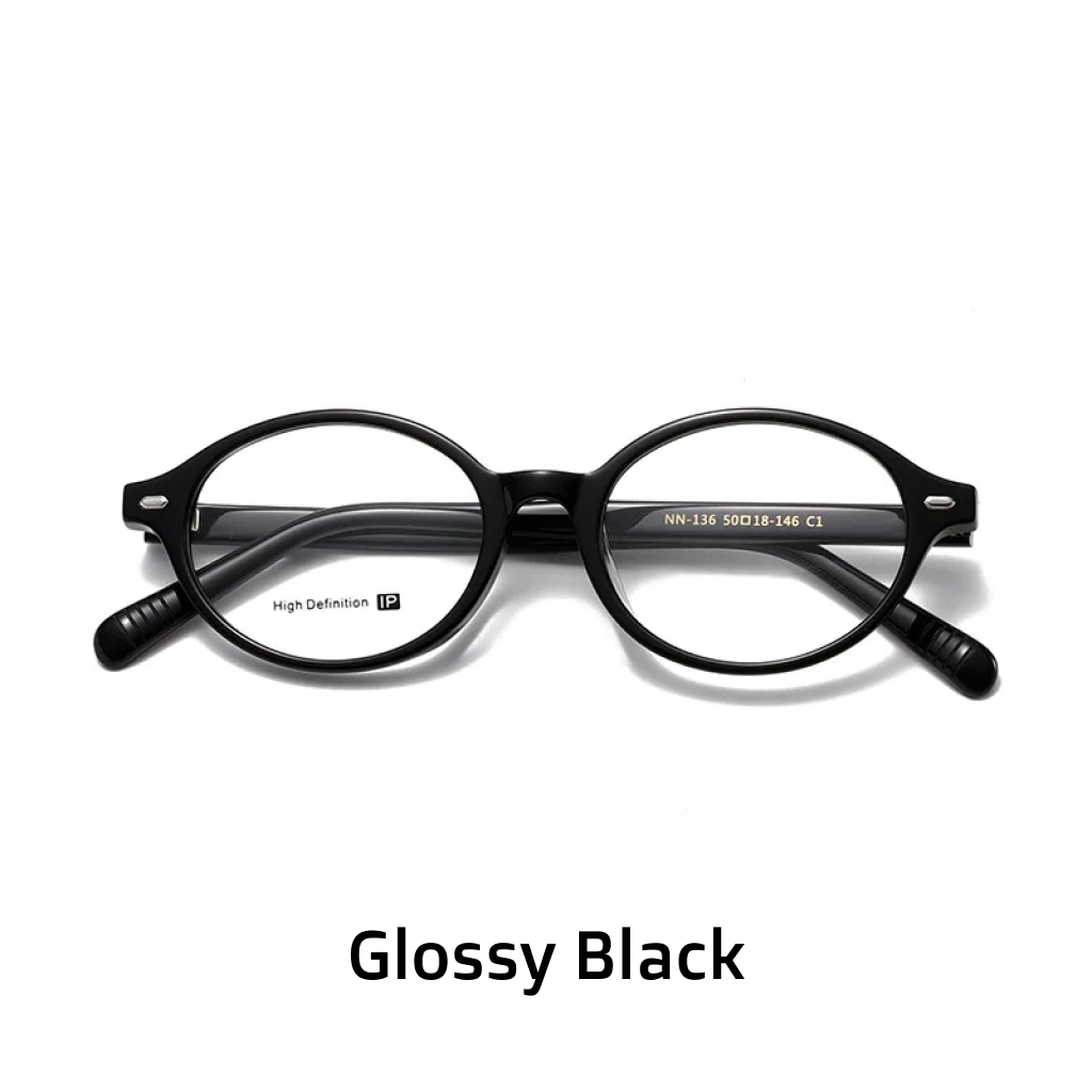 Monture ovale rétro ultra-légère pour la myopie, lunettes optiques artistiques pour visages menus, décontractées et élégantes.