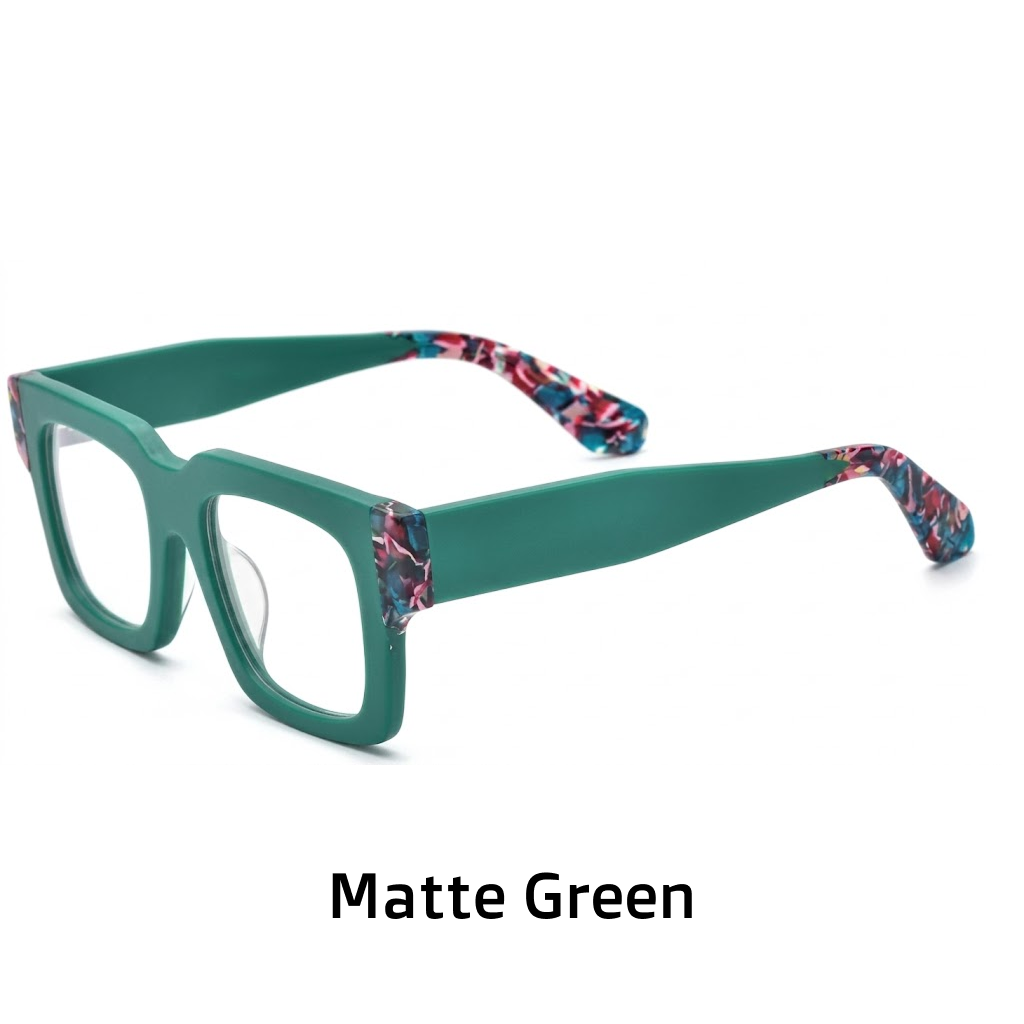 Quadratische optische Brillengestelle aus Acetat – Dicker, breiter Rand, Unisex