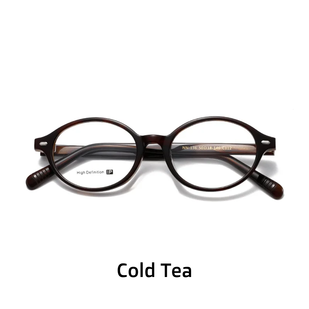 Monture ovale rétro ultra-légère pour la myopie, lunettes optiques artistiques pour visages menus, décontractées et élégantes.