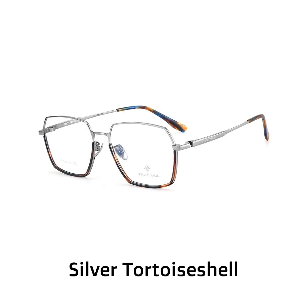 Ultra Light Titanium Eyeglasses - Polygonal Business Frame