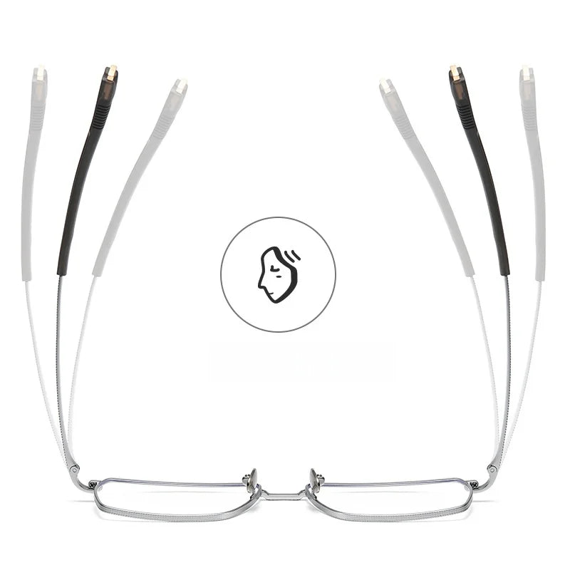 Ultra Light Titanium Eyeglass Frame - Square Optical Prescription Glasses for Large Faces