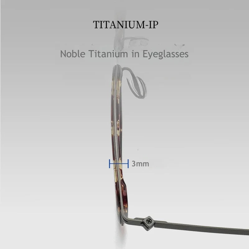 Ultra Light Titanium Eyeglass Frame - Business Square Optical Glasses 2602