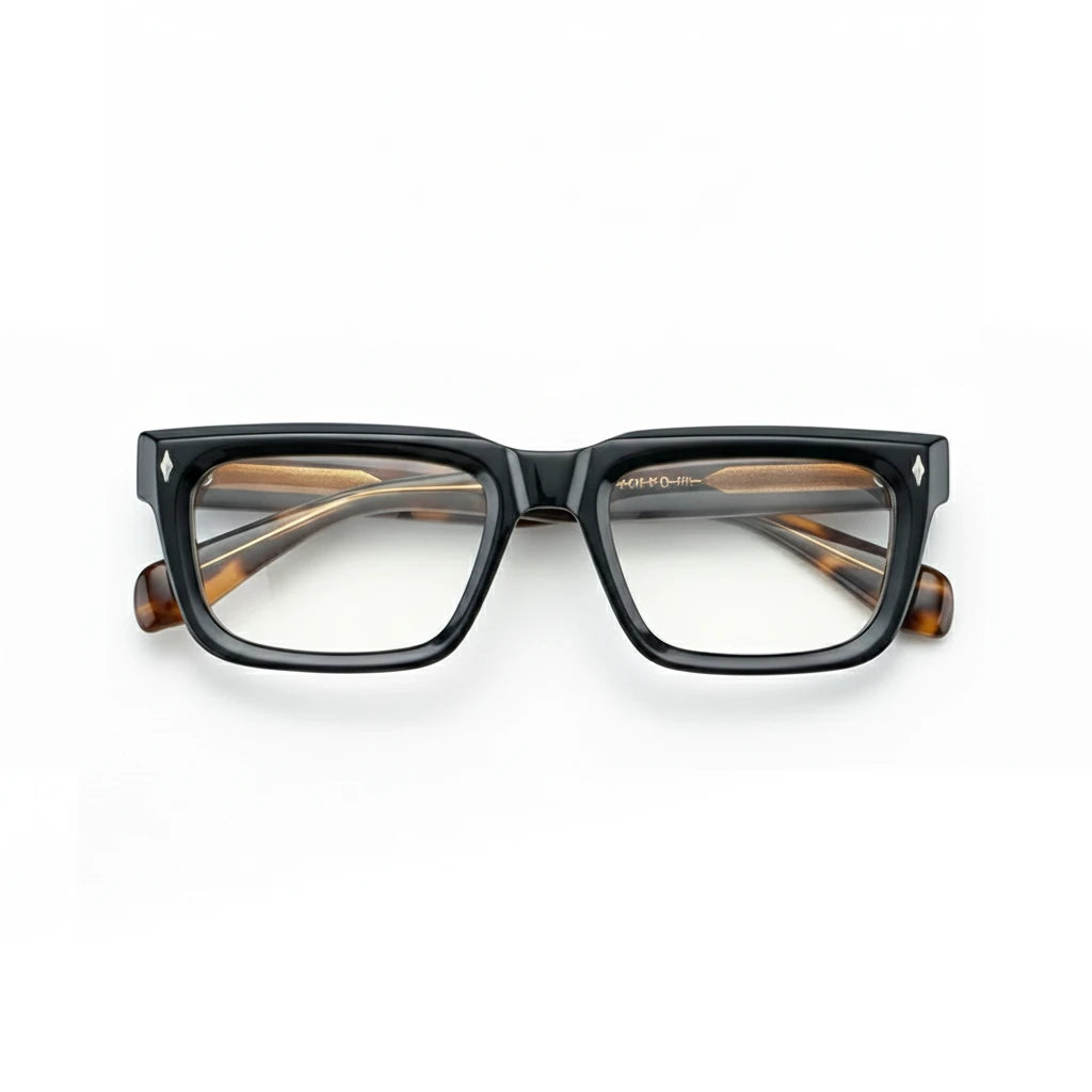 Retro Square Acetate Eyeglass Frames - Unisex Optical Prescription Glasses A8607