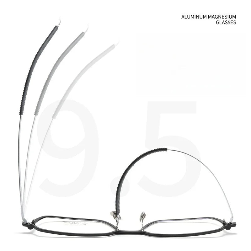 Lightweight Aluminum Magnesium Optical Prescription Eyeglasses - Polygonal Frame