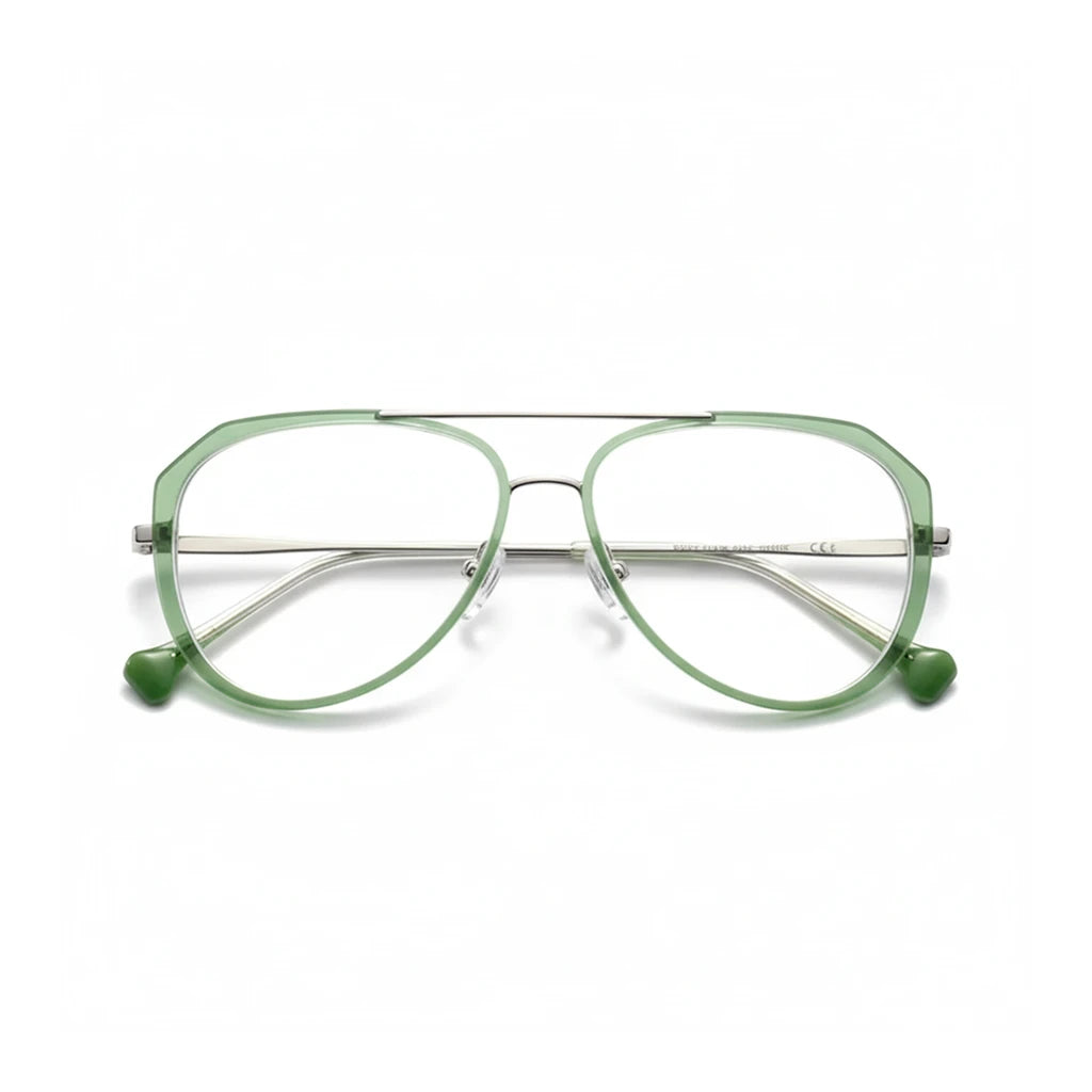 Double Beam Elliptical Eyeglass Frame - Plastic Titanium Optical