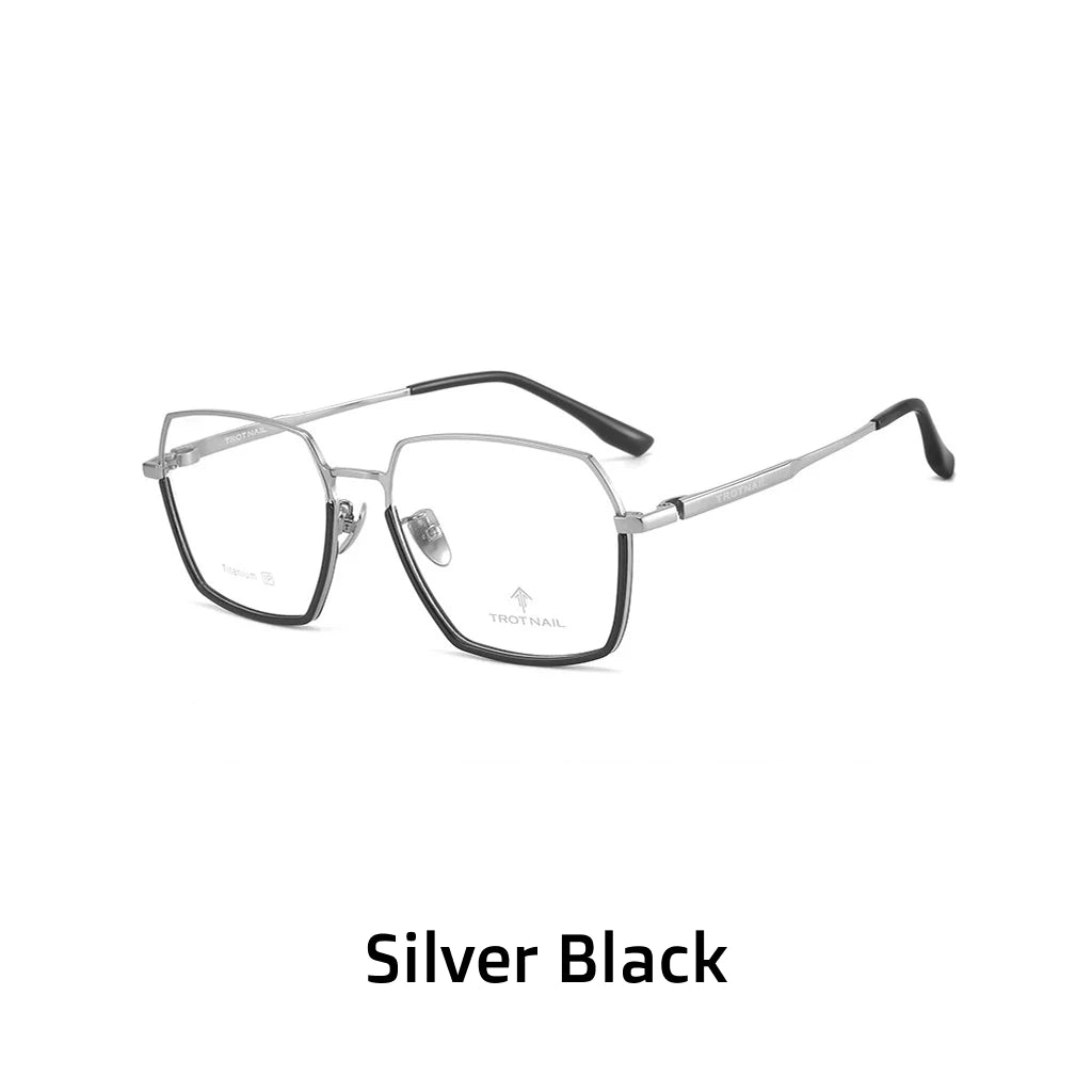 Ultra Light Titanium Eyeglasses - Polygonal Business Frame