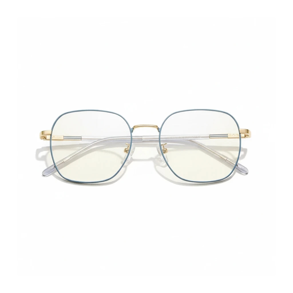 Retro Polygonal Metal Eyeglass Frame - Unisex Optical Prescription Glasses