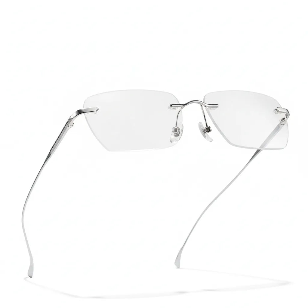 Pure Titanium Frameless Eyeglasses - Ultra Light Polygonal Optical Frames