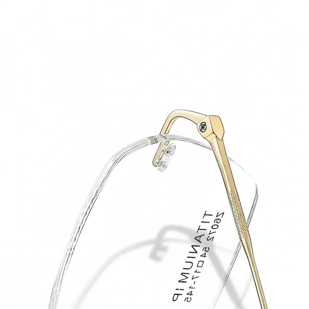 Pure Titanium Polygonal Frameless Eyeglasses - Ultra Light Optical Frame