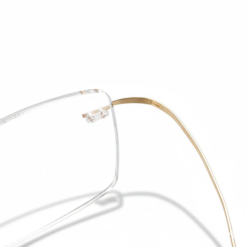 Ultra-Light Titanium Rimless Glasses Frame - Business Square Optical