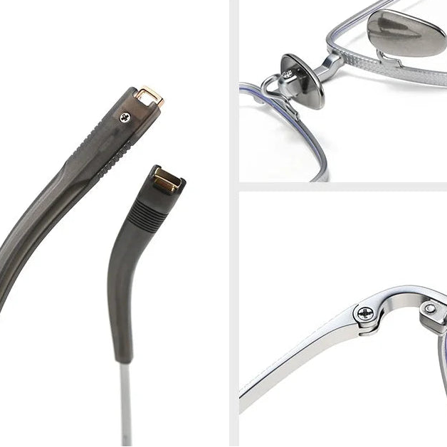 Ultra Light Titanium Eyeglass Frame - Square Optical Prescription Glasses for Large Faces