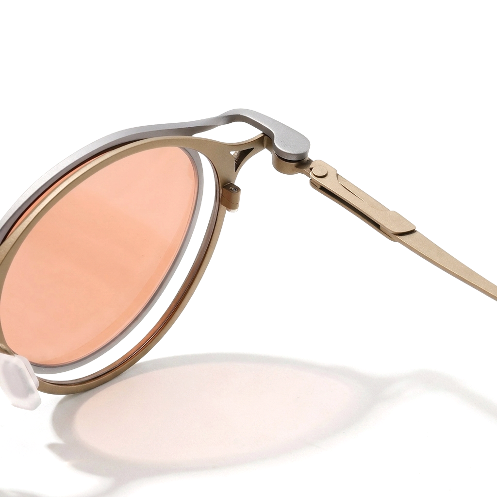 Titanium Round Clip-On Sunglasses