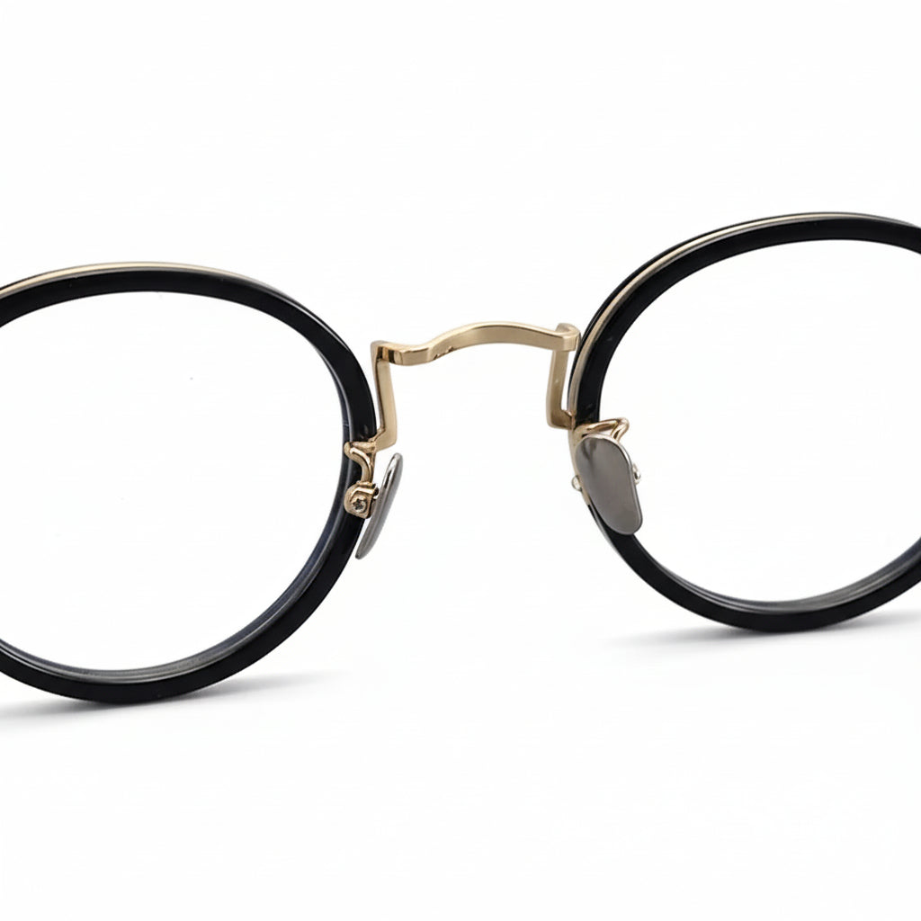 Pure Titanium Round Eyeglass Frame - Anti Blue Light Optical Prescription Glasses