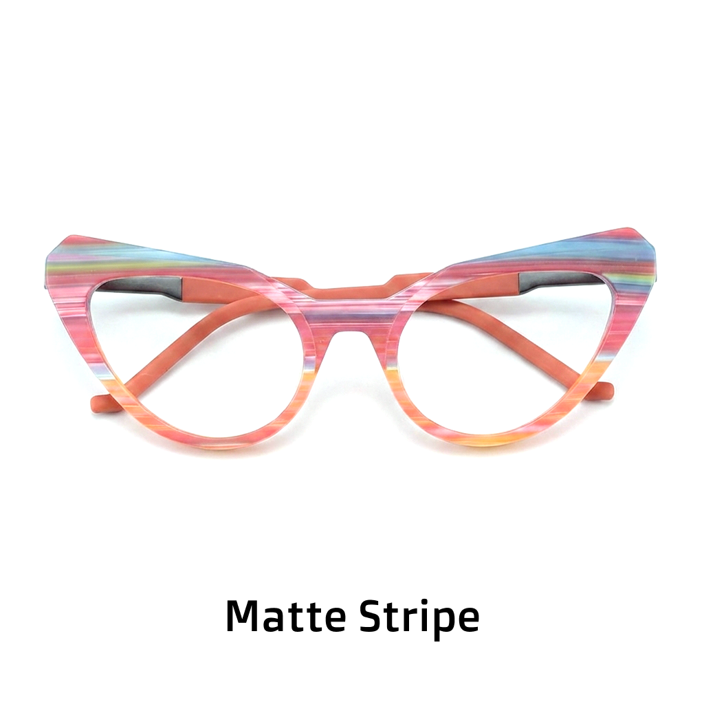 Montature per occhiali da vista da vista in acetato Cat Eye multicolore
