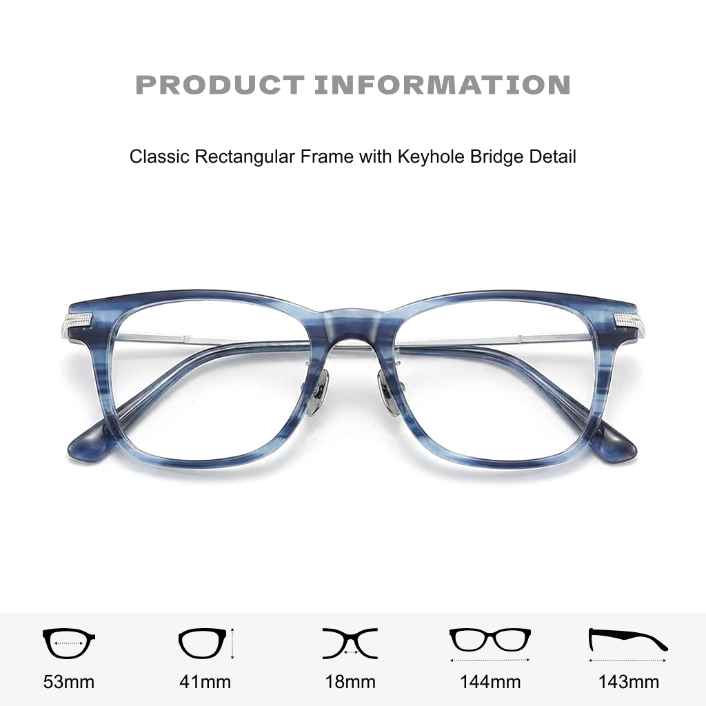 Titanium Retro Square Eyeglass Frames