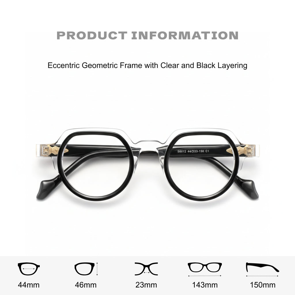 Retro Irregular Acetate Eyeglasses - Optical Prescription Frames