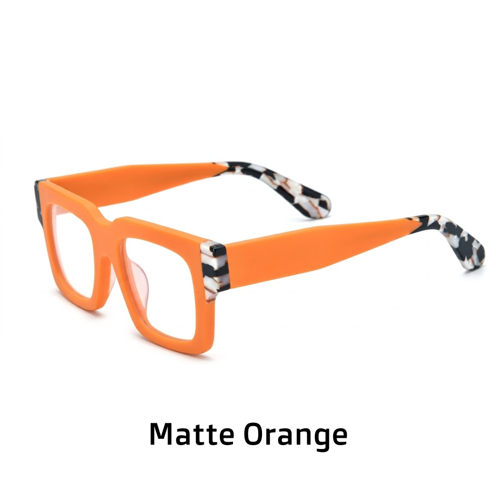 Quadratische optische Brillengestelle aus Acetat – Dicker, breiter Rand, Unisex