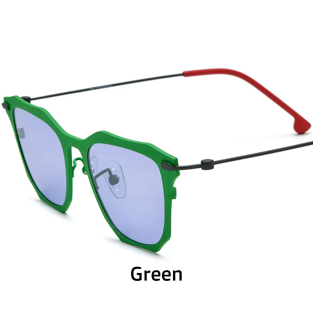Titanium Rectangle Polarized Sunglasses UV400