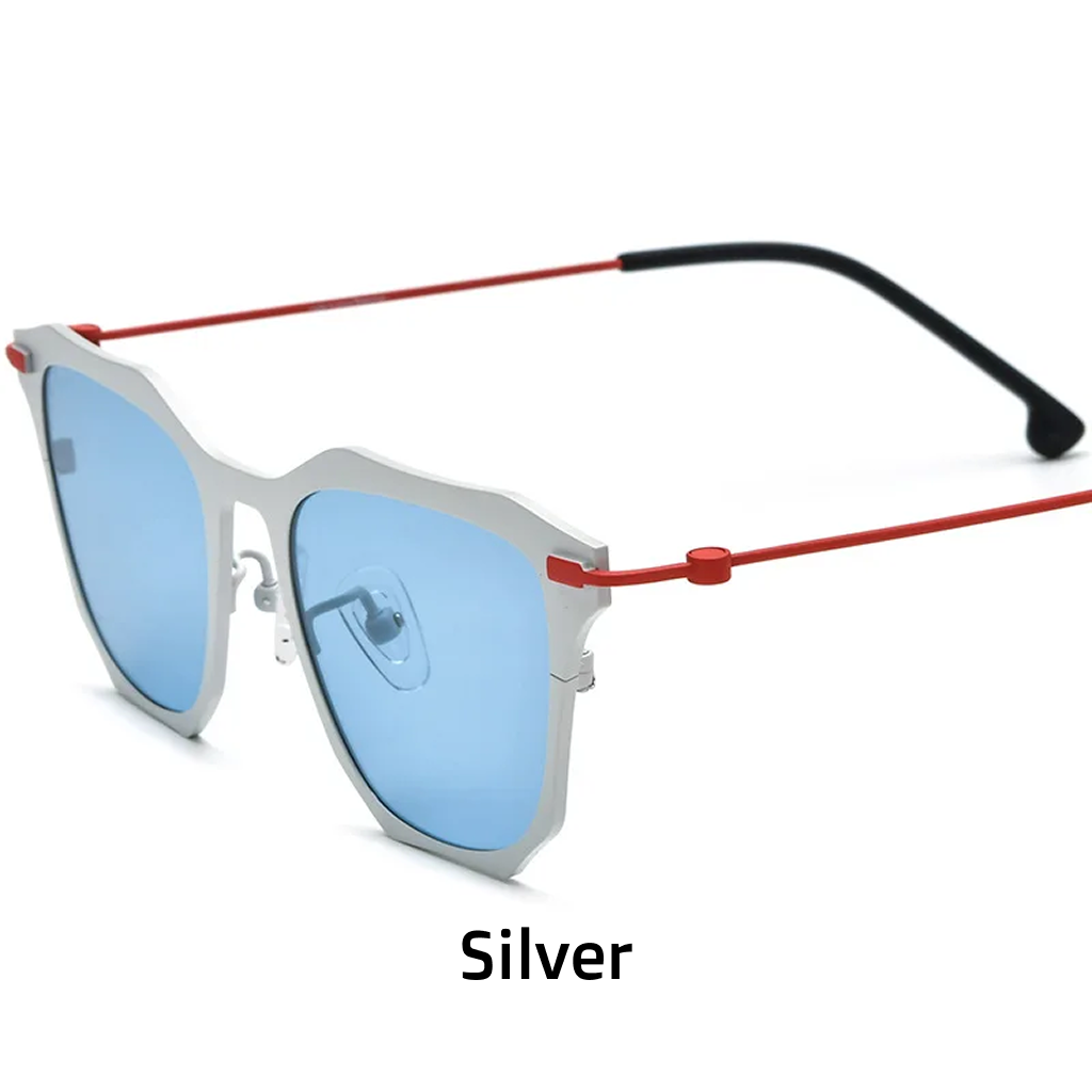 Titanium Rectangle Polarized Sunglasses UV400