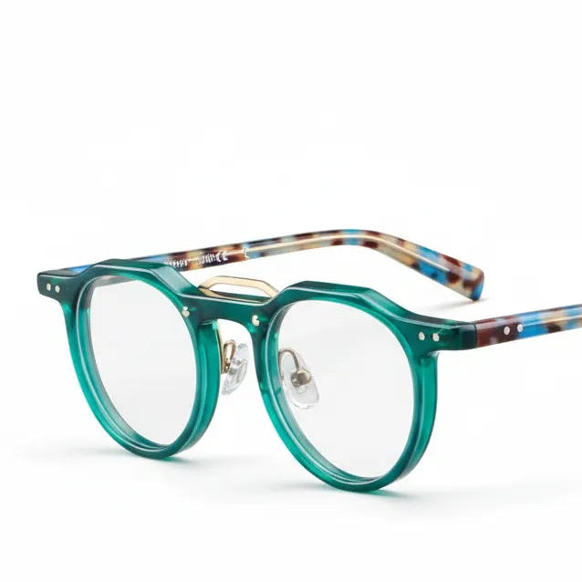 Retro Acetate Eyeglass Frame - Anti Blue Light Optical Prescription Glasses Model 5805