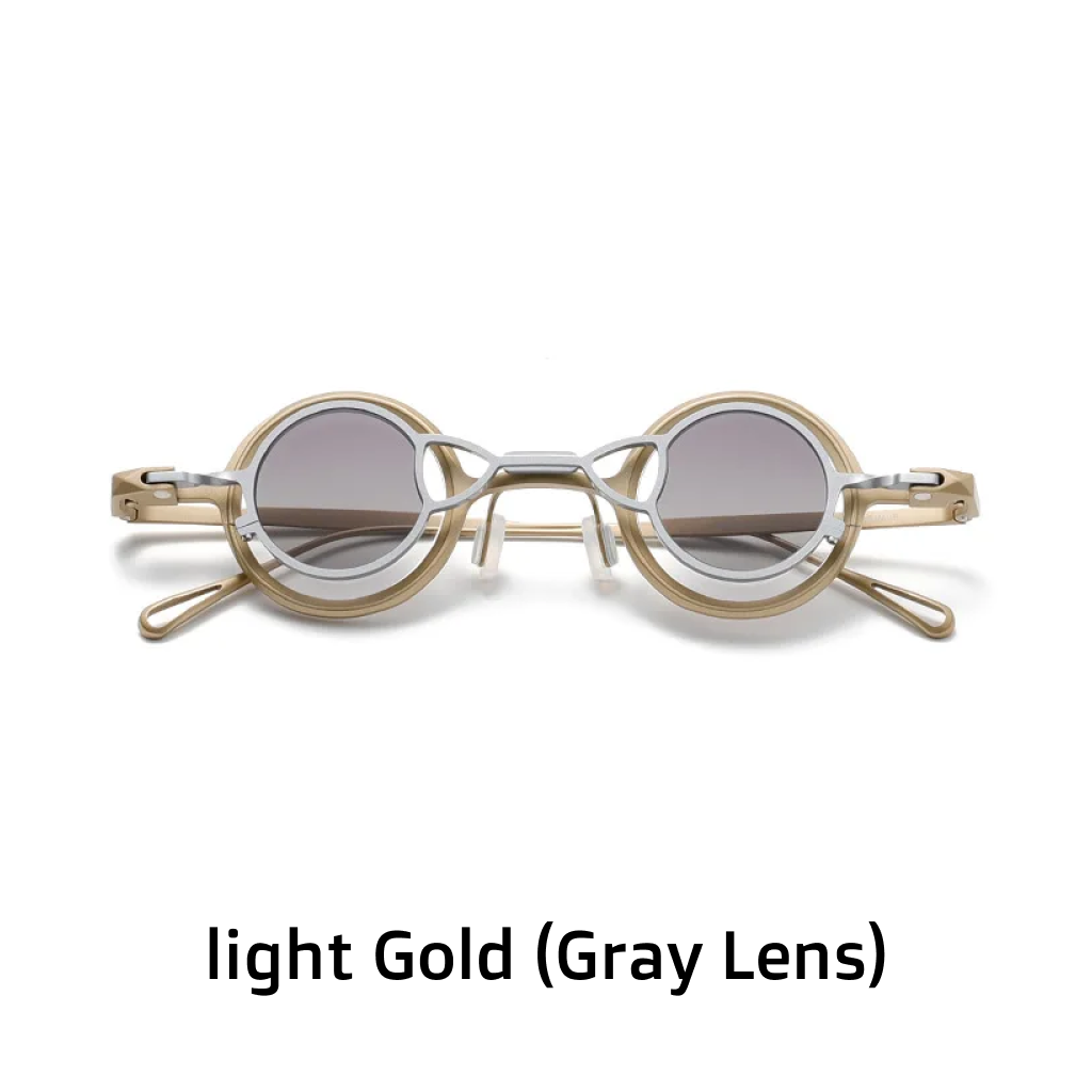 Titanium Optical Frame with Magnetic Polarized Clip-On — Round
